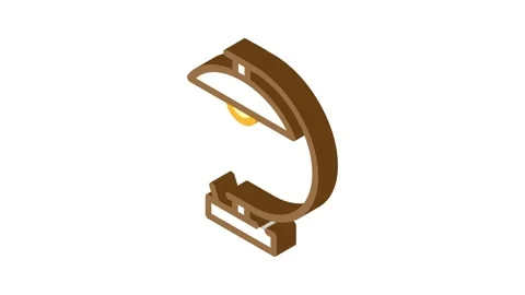 Metal table lamp isometric icon animation Stock Footage 327295366