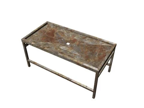 Metal table in the pathology to dissect Stock Illustration