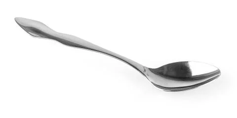 Metal table spoon on white background Stock Photos