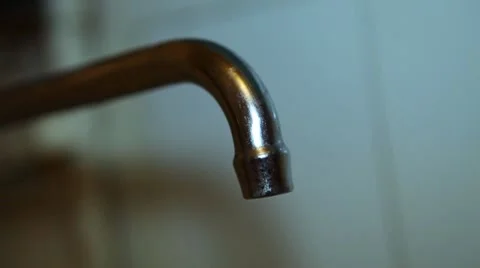 Metal tap water drop Video stock 10794599