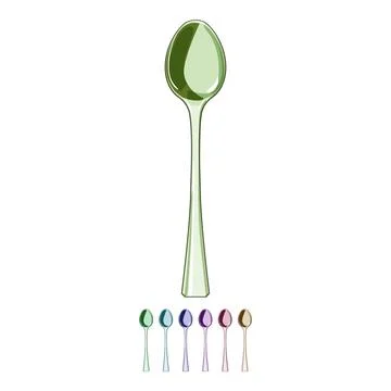 Metal tea spoon cartoon vector graphic Stock Illustration