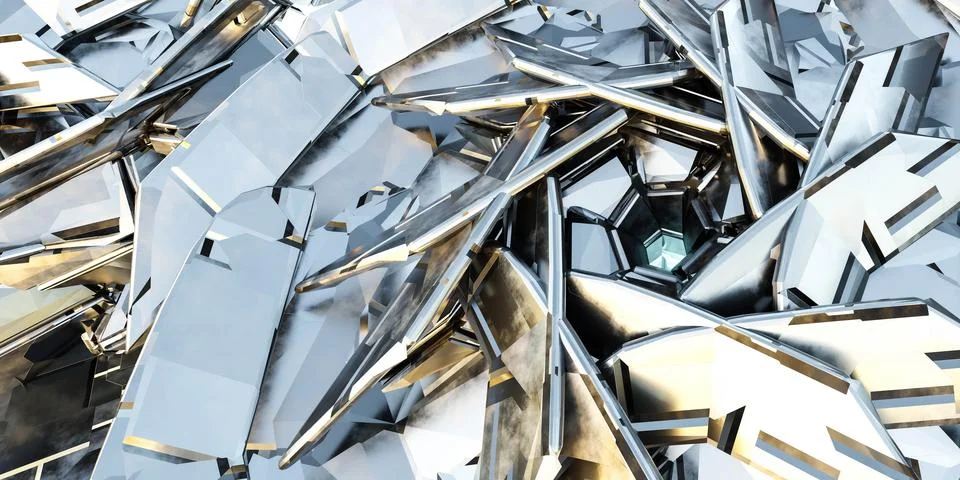 Metal technology element surface in the sun 3d render illustration Illustrazione stock