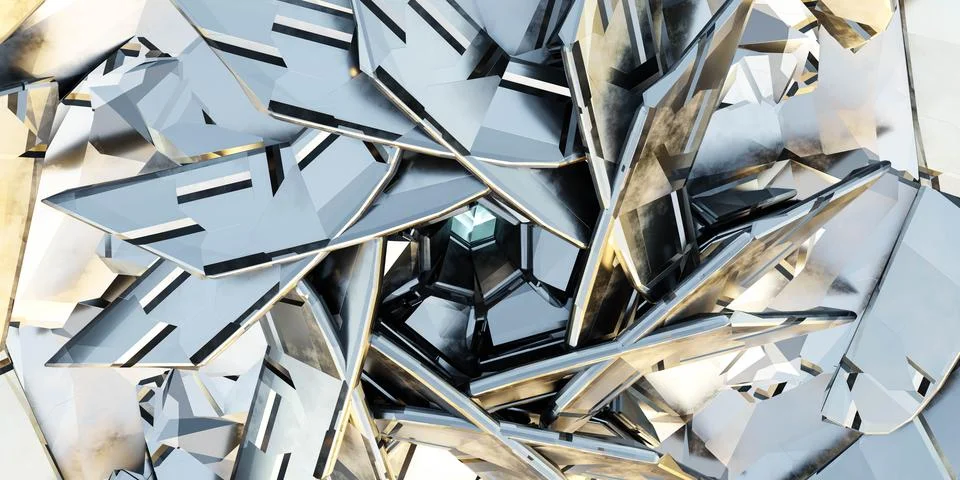 Metal technology element surface in the sun 3d render illustration Stock Illustration