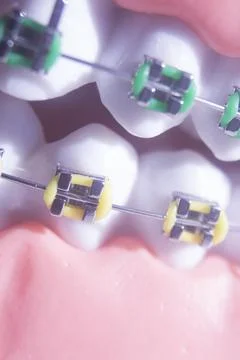 Metal teeth brackets Stock Photos