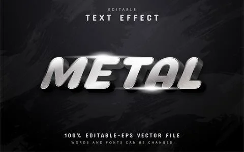 Metal text, editable text effects Illustrazione stock