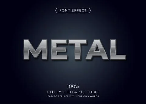 Metal text effect. Editable font style Stock Illustration