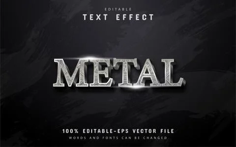 Metal text, silver text effect Stock Illustration