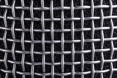 Metal texture microphone Stock Photos