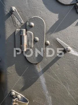 Metal texture of military equipment of protective color Stock Photos