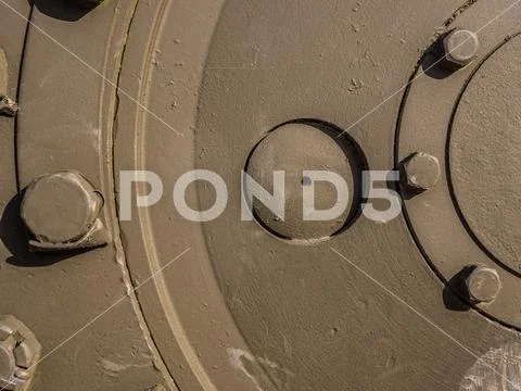 Metal texture of military equipment of protective color Stock Photos