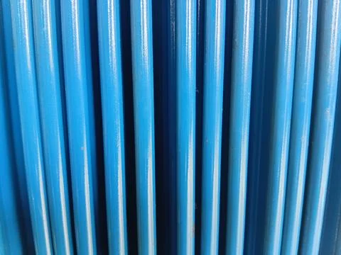 Metal Texture Pattern, Ribbed Cast Iron Surface, Textured Blue Background. Stock Photos