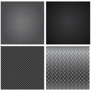 Metal Textures Seamless Patterns Stock Illustration
