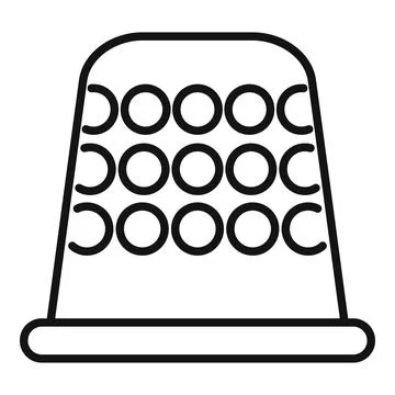 Metal thimble with dimples for sewing showing protection icon Stock Illustration
