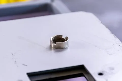 Metal Threaded Lock Nut Closeup Stock Photos