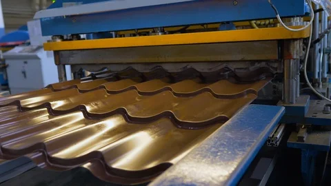 Metal tile factory Stock Footage 94910997