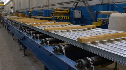 Metal tile factory Stock Footage 94911045