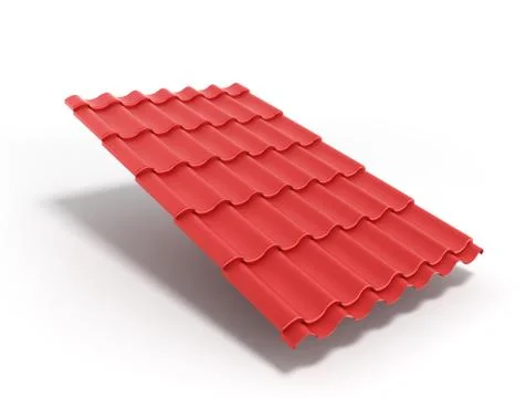 Metal tile sheet 3d render isolated on white background Stock Illustration