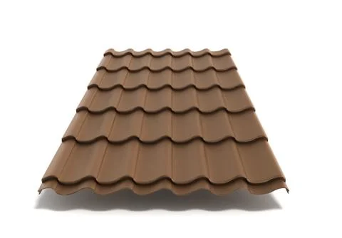 Metal tile sheet 3d render isolated on white background Stock Illustration