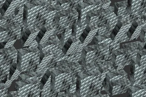 Metal Tiles Seamless Pattern, 3D Illustration Background Illustrazione stock