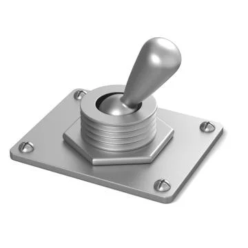 Metal toggle switch. 3D Illustrazione stock