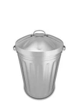 Metal trash bin Stock Illustration