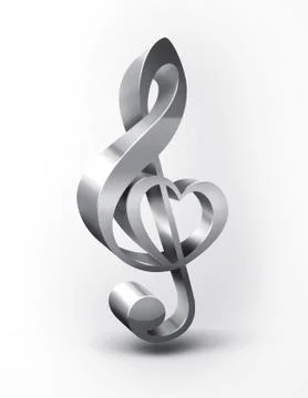 Metal treble clef Stock Illustration