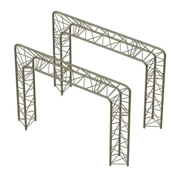 Metal truss girder element Illustrazione stock