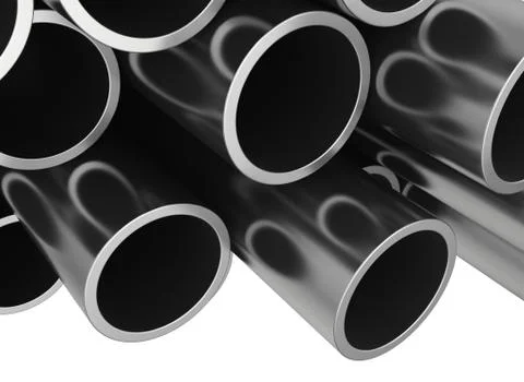 Metal tubes on white background. イラスト素材