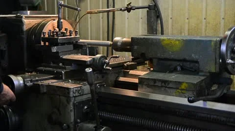 Metal turner at work Stock Footage 12657720