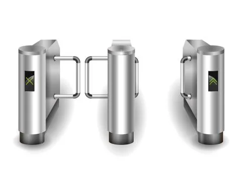 Metal turnstiles to enter Stock Illustration