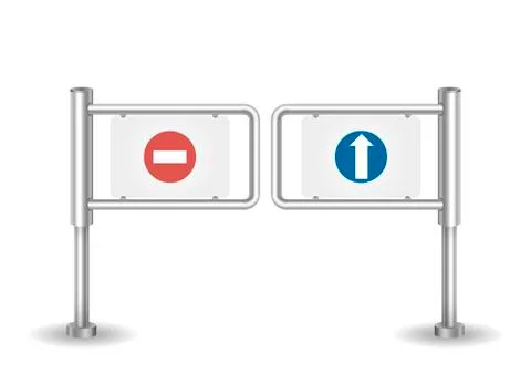 Metal turnstiles to enter Stock Illustration