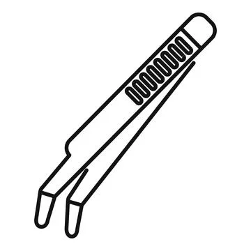 Metal tweezers with ridged handle for precision work Stock Illustration