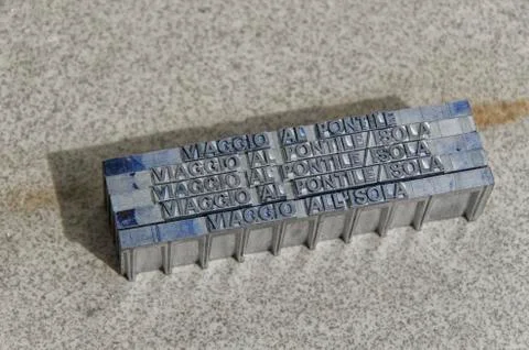 Metal type pieces Foto stock
