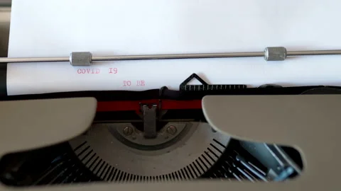 Metal typebars with red ink typing phrase COVID19, TO BE CONTINUED 스톡 동영상 149524131