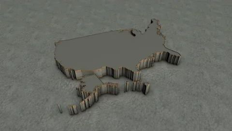 Metal Us Map 2 Video stock 149479998