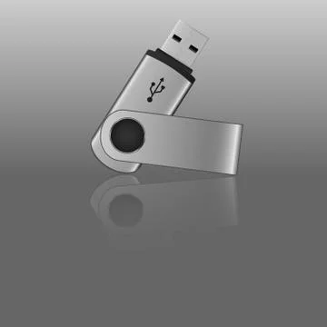 Metal usb flash drive Stock Illustration