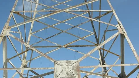Metal utility pole and camera rotation Stock Footage 10819274