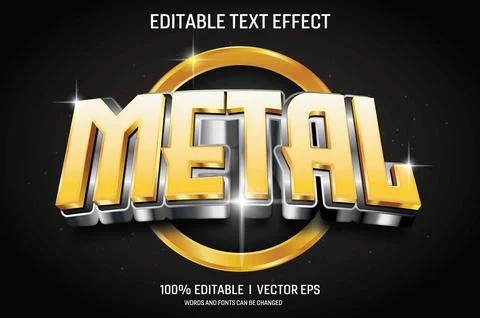 Metal vector 3d text effect with modern style design Stock Illustration