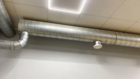 Metal ventilation pipe Stock Footage 206173184