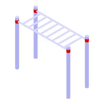 Metal wall bars for workout standing on ground isometric view Stock Illustration