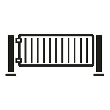 Metal wall gate icon simple vector. Automatic security Stock Illustration