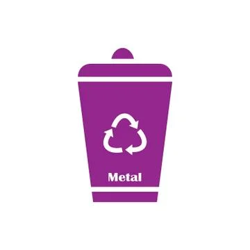 Metal waste sorting - material separation, sorting Zero waste Illustrazione stock