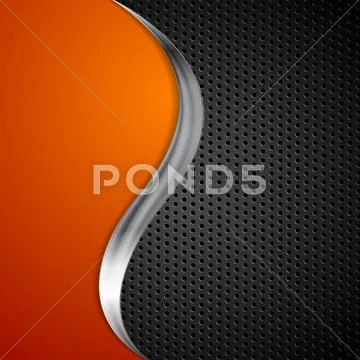 Metal wave and black perforated texture background Illustration #49091080