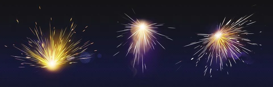 Metal weld spark light effect. Firework flare Stock Illustration