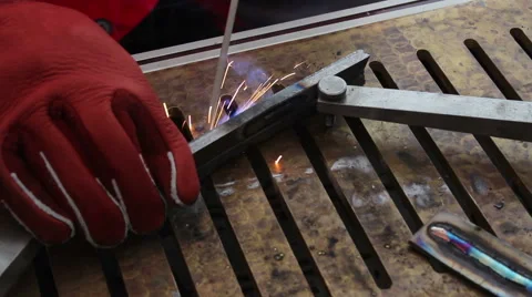 Metal welding close up Stock Footage 68995687
