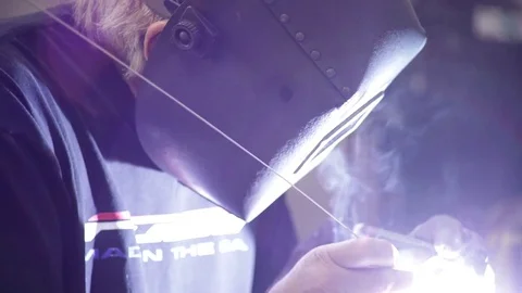 Metal welding in close up slow motion Stock Footage 82441886