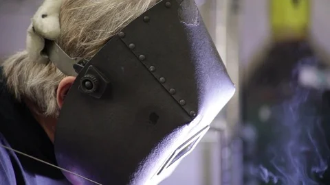 Metal welding in close up slow motion Stock Footage 82441943