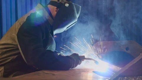 Metal welding operations Stock Footage 139915458