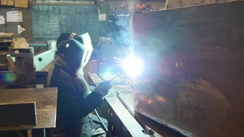 Metal welding operations Stock Footage 139915480