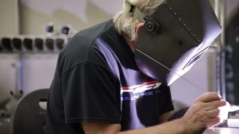 Metal Welding a Pipe Stock Footage 82442007